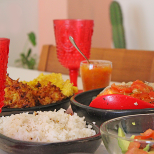 Culturs celebrations plate with rice