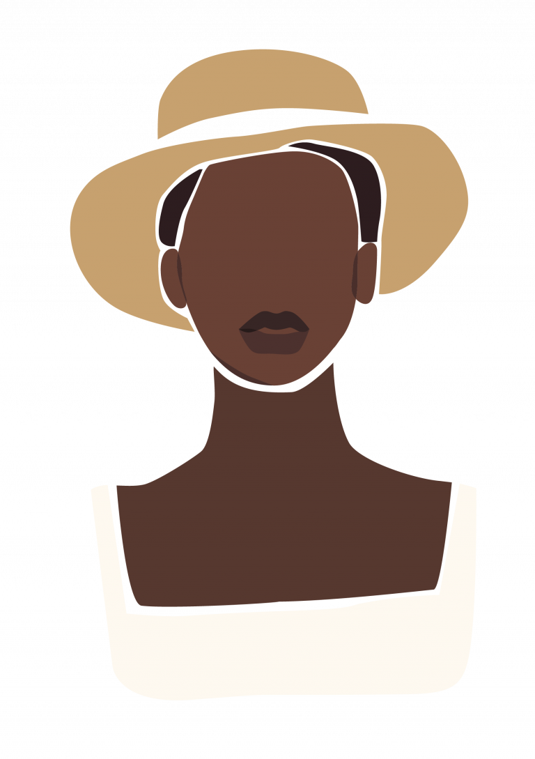 NUBIAN WOMAN ABSTRACT FACE WITH HAT