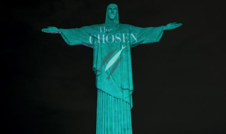 'The Chosen' Season 4 projected on the Christ the Redeemer statue in Rio de Janeiro, Brazil