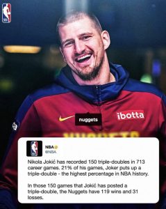 Nikola Jokić (Photo courtesy NBA via Instagram)