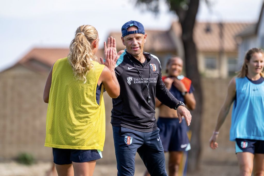 Chris Armas in pre-season training (Photo by Chandler Brandes)