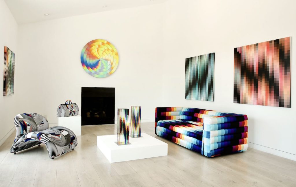 Etai Drori and Felipe Pantone's furniture art at albertz benda gallery (Photo courtesy albertz benda gallery)