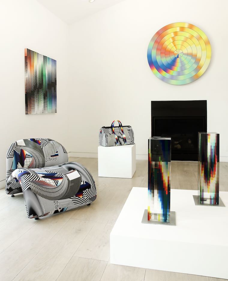 Etai Drori and Felipe Pantone's furniture art at albertz benda gallery (Photo courtesy albertz benda gallery)